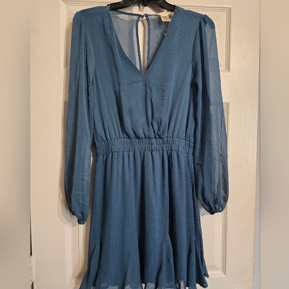 Altar'd State Midnight Blue Long Sleeve Dress